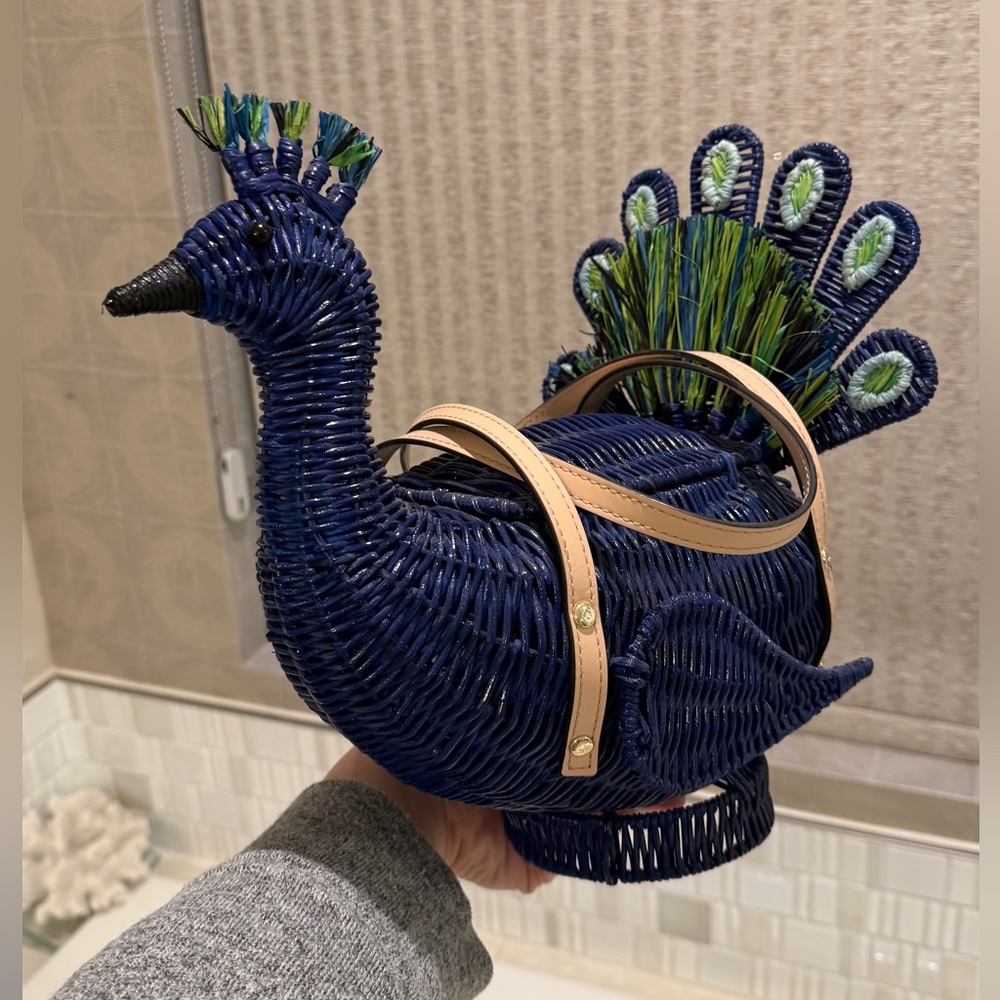 Kate Spade Wicker Peacock novelty bag